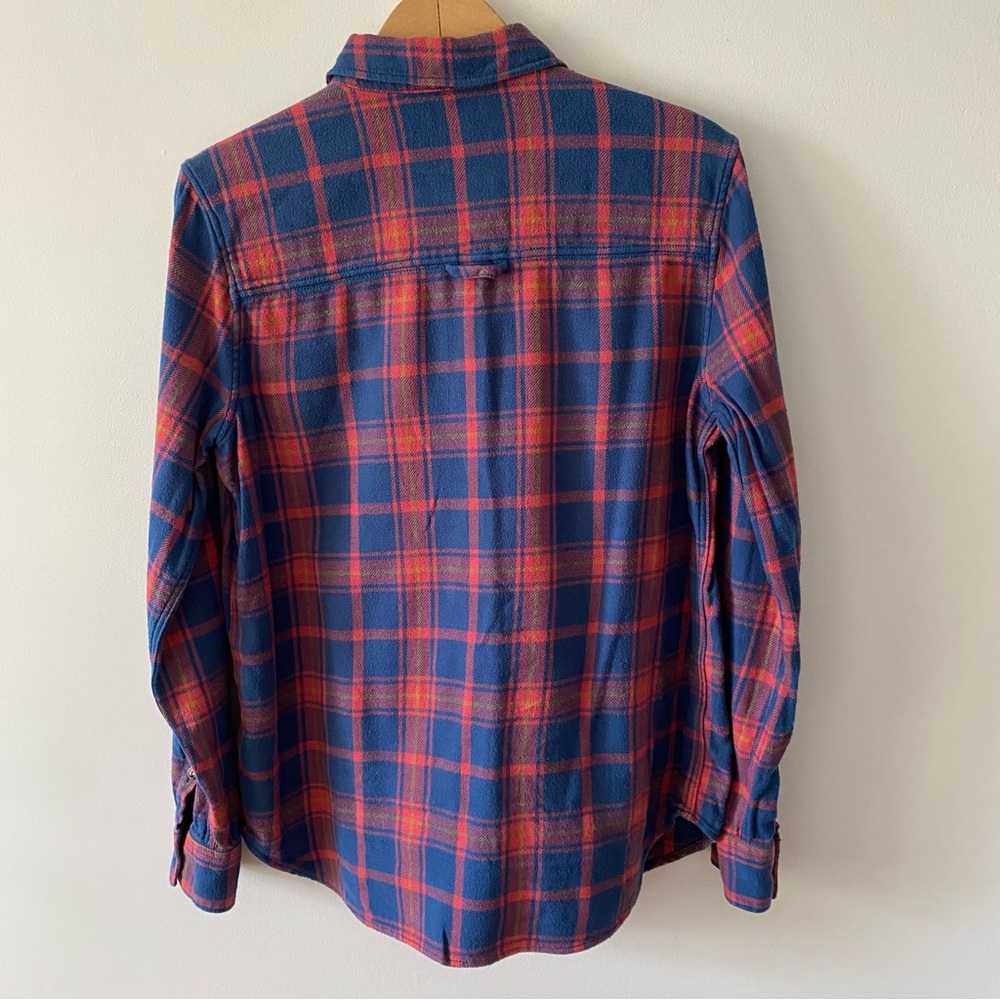 Roots blue and red check flannel shirt blouse size medium womens - Picture 11 of 15